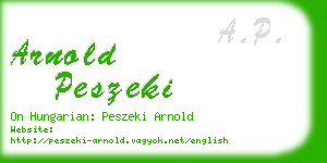 arnold peszeki business card